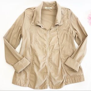 Prairie Underground Lightweight Organic Cotton Asymmetrical Double Zipper Jacket